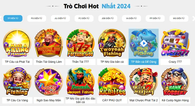 Kho game với hàng loạt tựa game hot